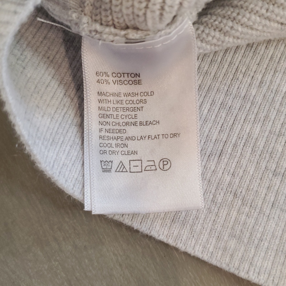 Tommy Bahama Light Gray Ribbed Knit Bat Wing Sweater Size Large - Picture 7 of 7